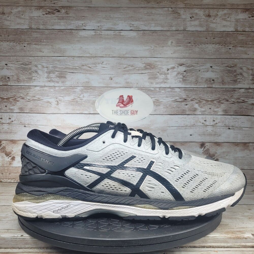 Asics Gel Kayano 24 Men Size 10.5 Silver Black Walking Running Training Shoes